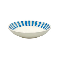 Pasta Bowl in Light Blue, Stripes