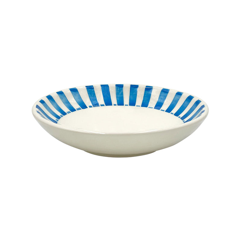 Pasta Bowl in Light Blue, Stripes