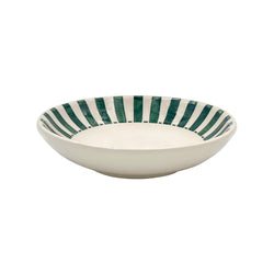 Pasta Bowl in Green, Stripes