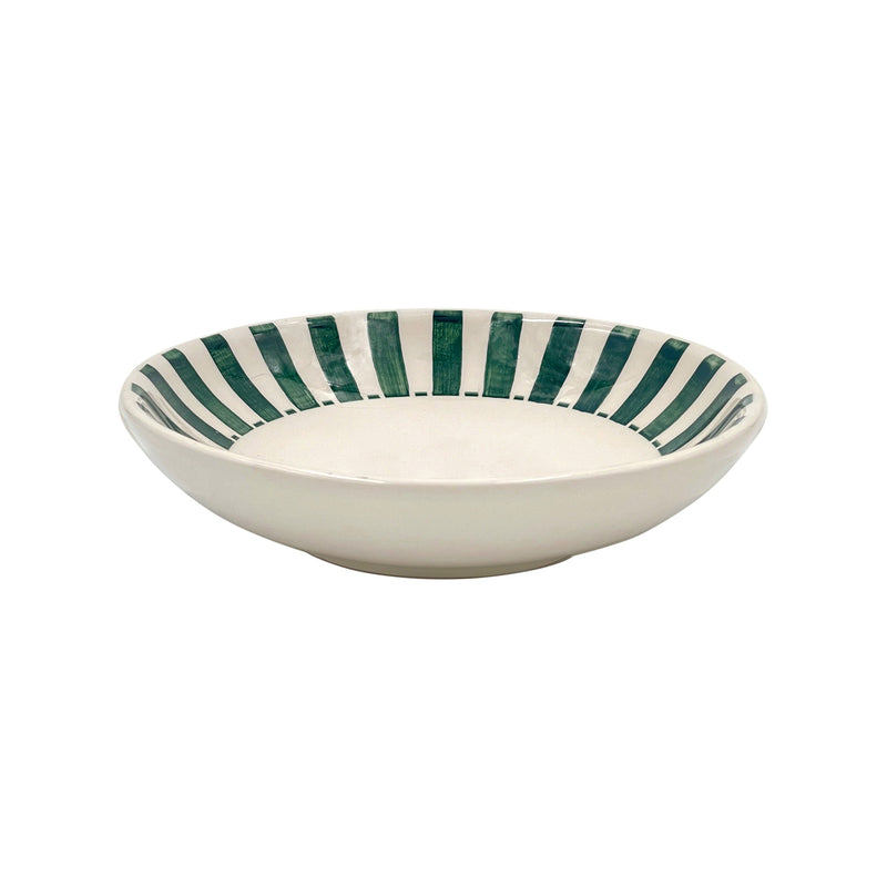 Pasta Bowl in Green, Stripes