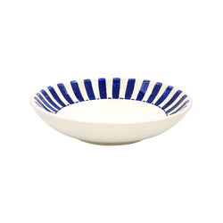 Pasta Bowl in Navy Blue, Stripes