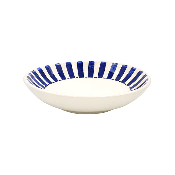 Pasta Bowl in Navy Blue, Stripes