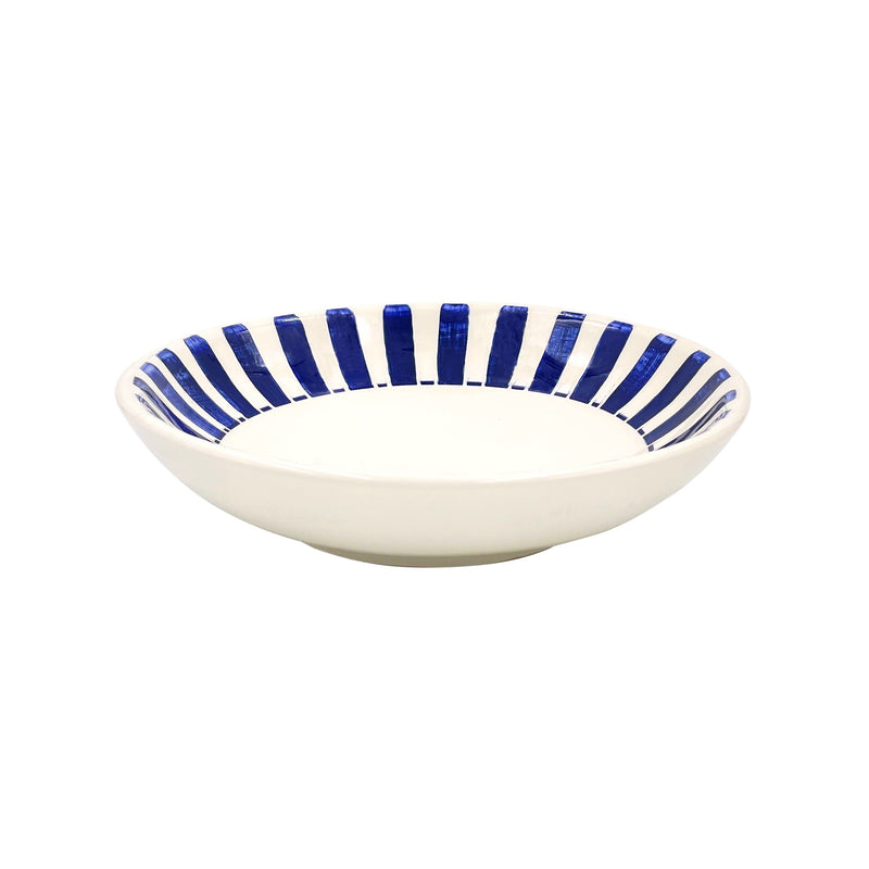 Pasta Bowl in Navy Blue, Stripes