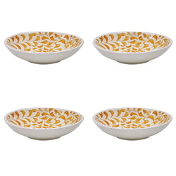 Pasta Bowl, in Yellow, Scroll, Set of Four