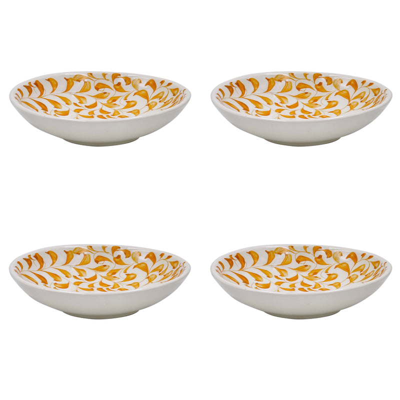 Pasta Bowl, in Yellow, Scroll, Set of Four