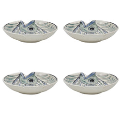 Pasta Bowl, Blue Romina Fish, Set of Four