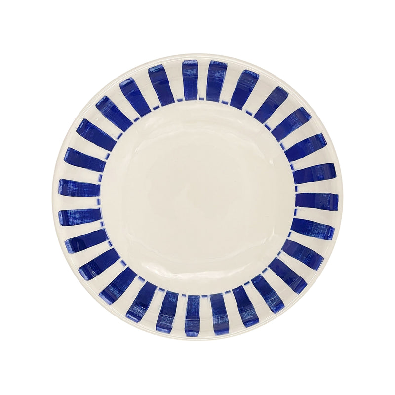 Pasta Bowl in Navy Blue, Stripes