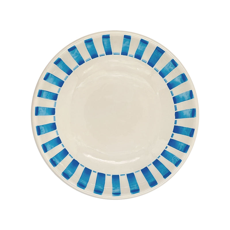 Pasta Bowl in Light Blue, Stripes