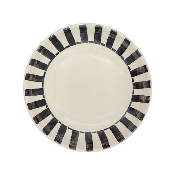 Pasta Bowl in Black, Stripes