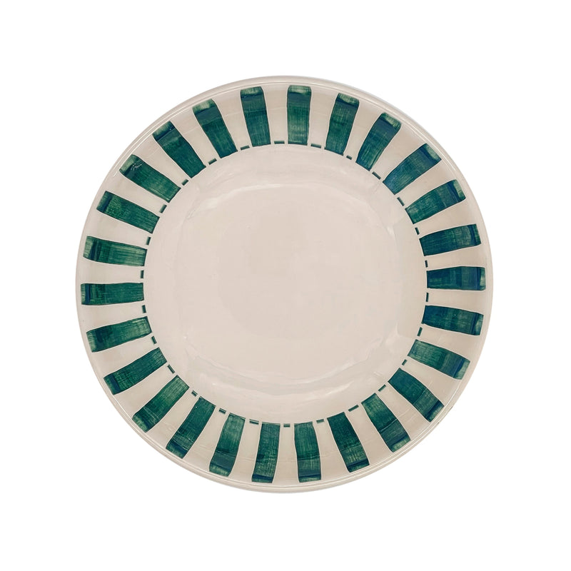 Pasta Bowl in Green, Stripes