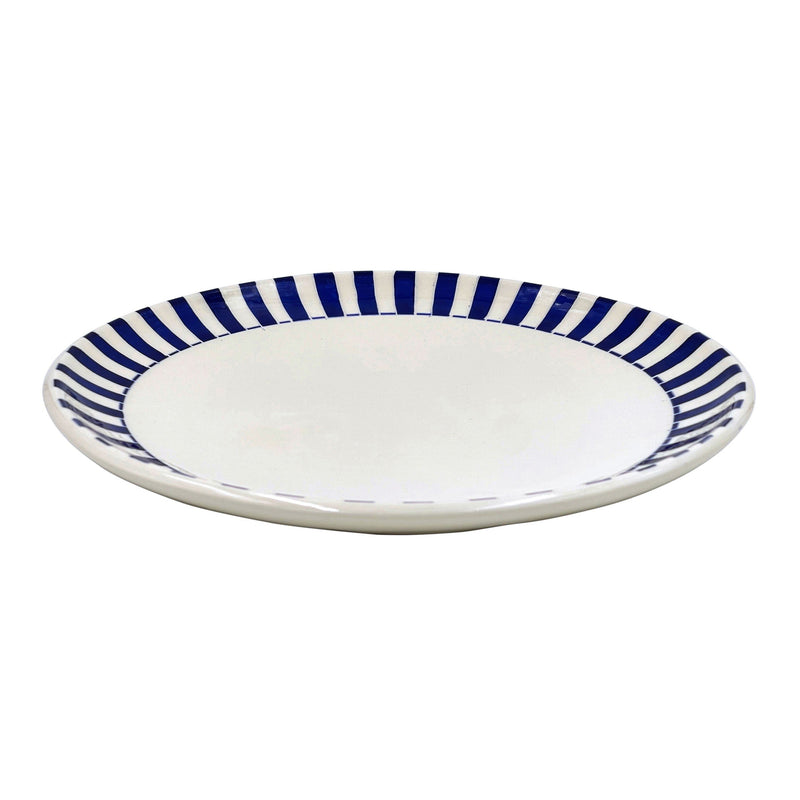 Charger Plate in Navy Blue, Stripes