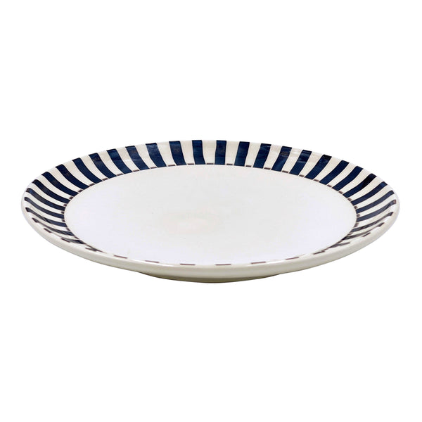 Charger Plate in Black, in Stripes