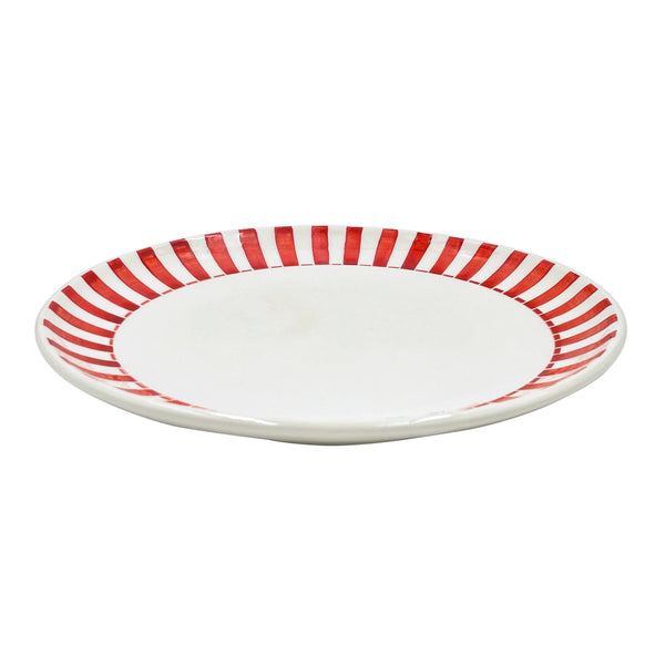 Charger Plate in Red, Stripes