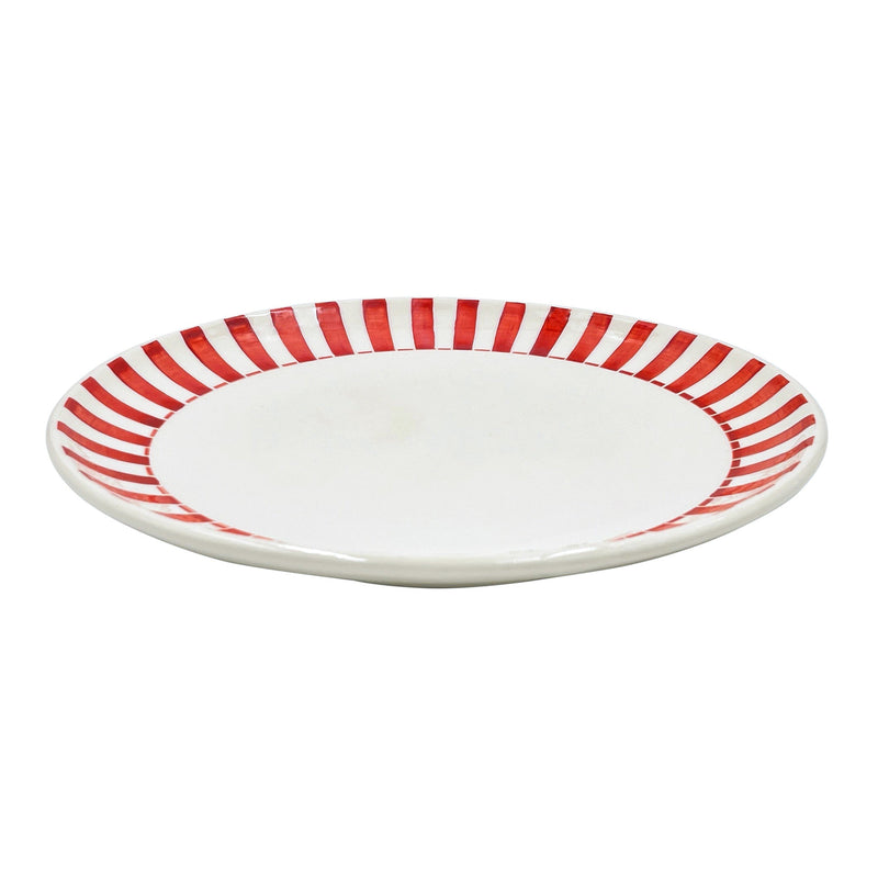 Charger Plate in Red, Stripes