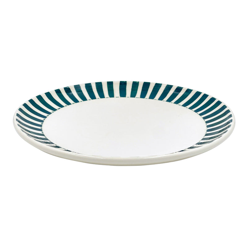 Charger Plate in Green, Stripes