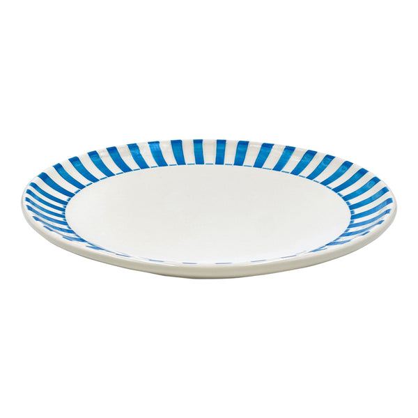 Charger Plate in Light Blue, Stripes