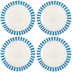 Charger Plate in Light Blue, Stripes, Set of Four