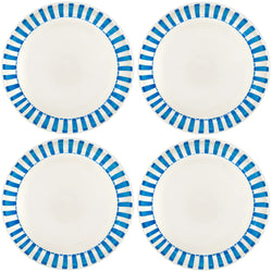 Charger Plate in Light Blue, Stripes, Set of Four