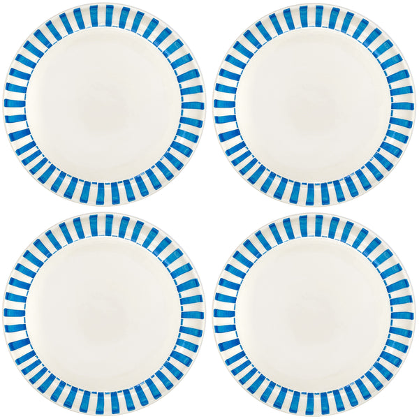 Charger Plate in Light Blue, Stripes, Set of Four
