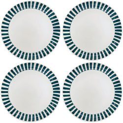 Charger Plate in Green, Stripes, Set of Four