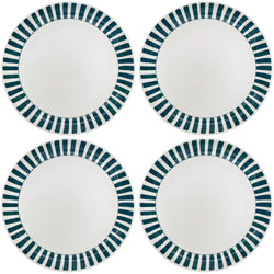 Charger Plate in Green, Stripes, Set of Four