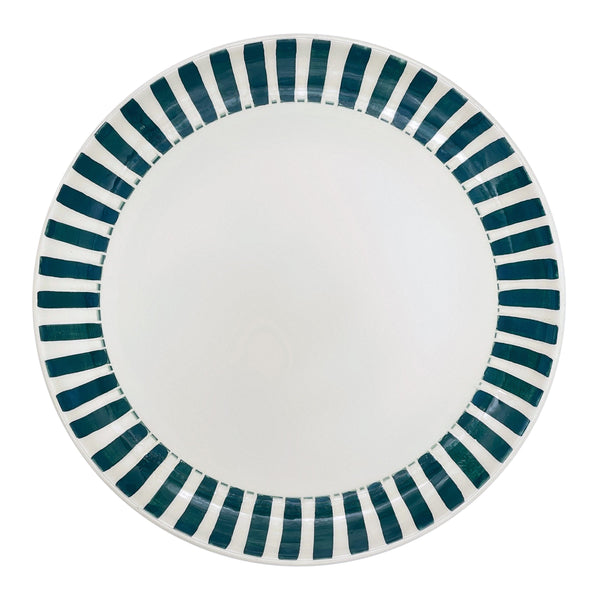 Charger Plate in Green, Stripes