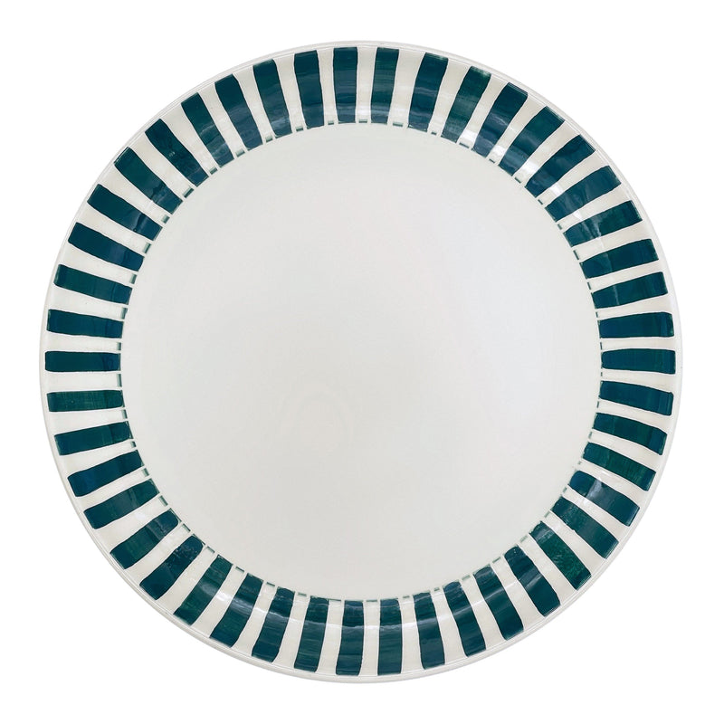 Charger Plate in Green, Stripes