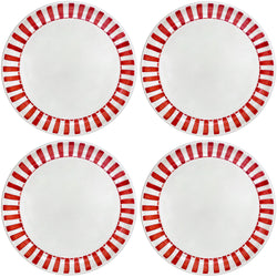 Charger Plate in Red, Stripes, Set of Four