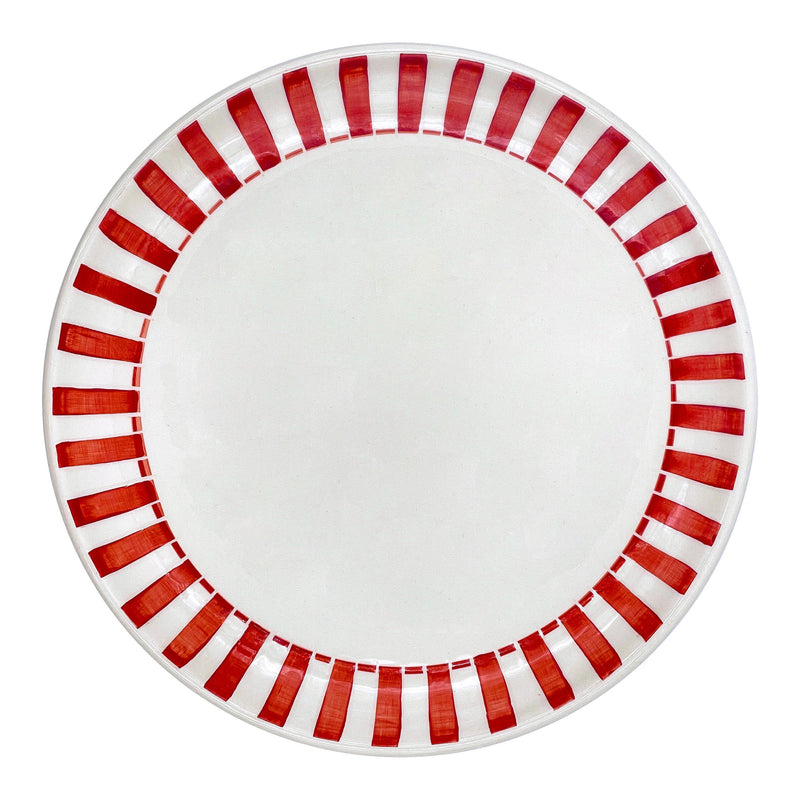 Charger Plate in Red, Stripes