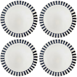 Charger Plate in Black, Stripes, Set of Four