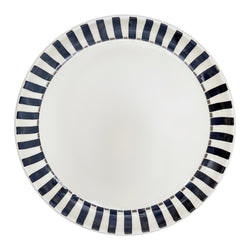 Charger Plate in Black, in Stripes