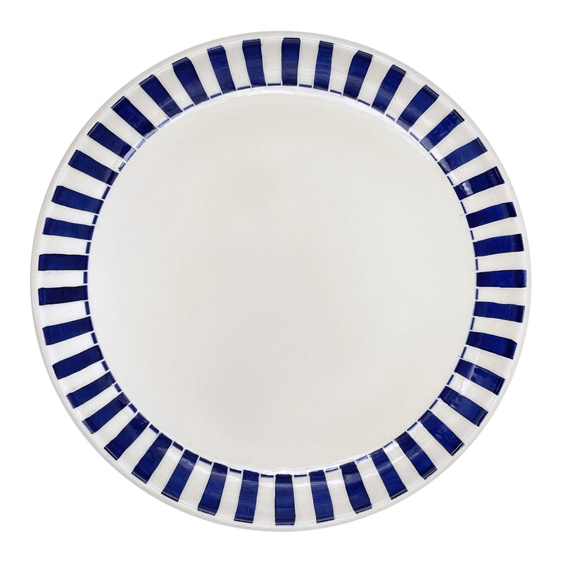 Charger Plate in Navy Blue, Stripes