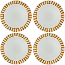 Charger Plate in Yellow, Stripes, Set of Four