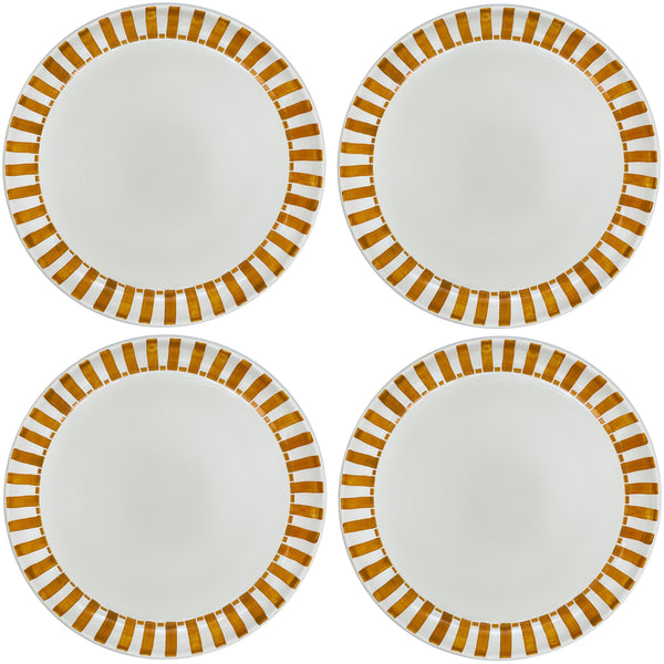 Charger Plate in Yellow, Stripes, Set of Four