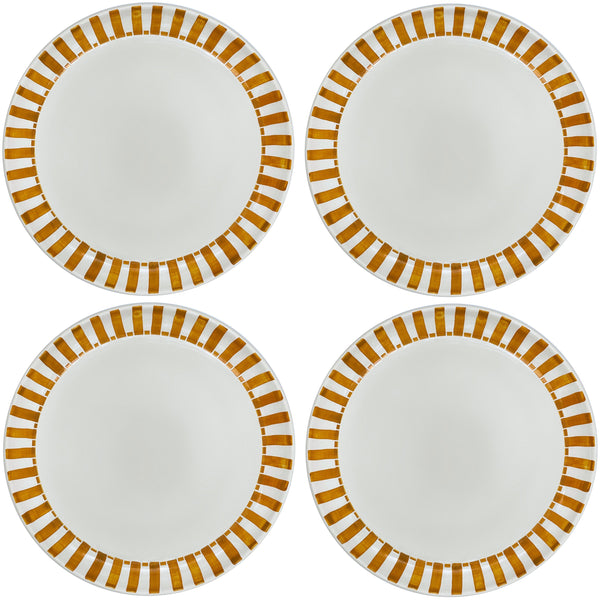 Charger Plate in Yellow, Stripes, Set of Four