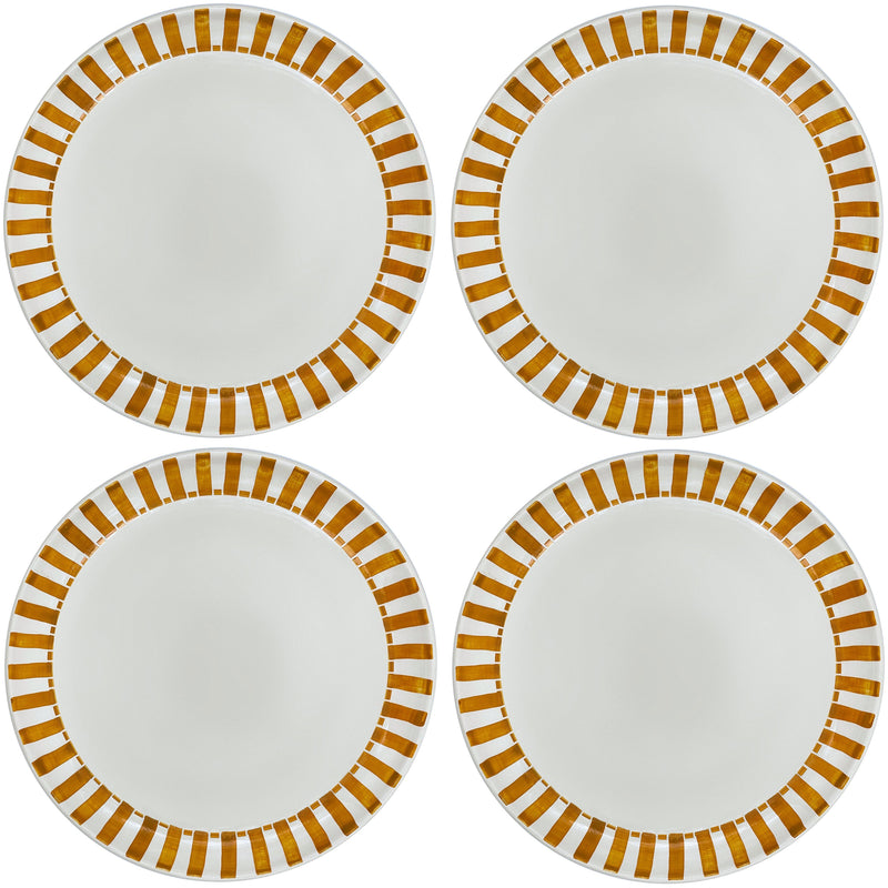 Charger Plate in Yellow, Stripes, Set of Four