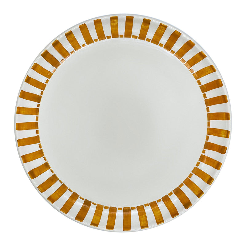 Charger Plate in Yellow, Stripes
