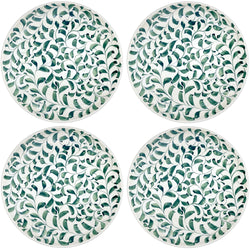 Charger Plate in Green, Scroll, Set of Four