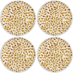 Charger Plate in Yellow, Scroll, Set of Four