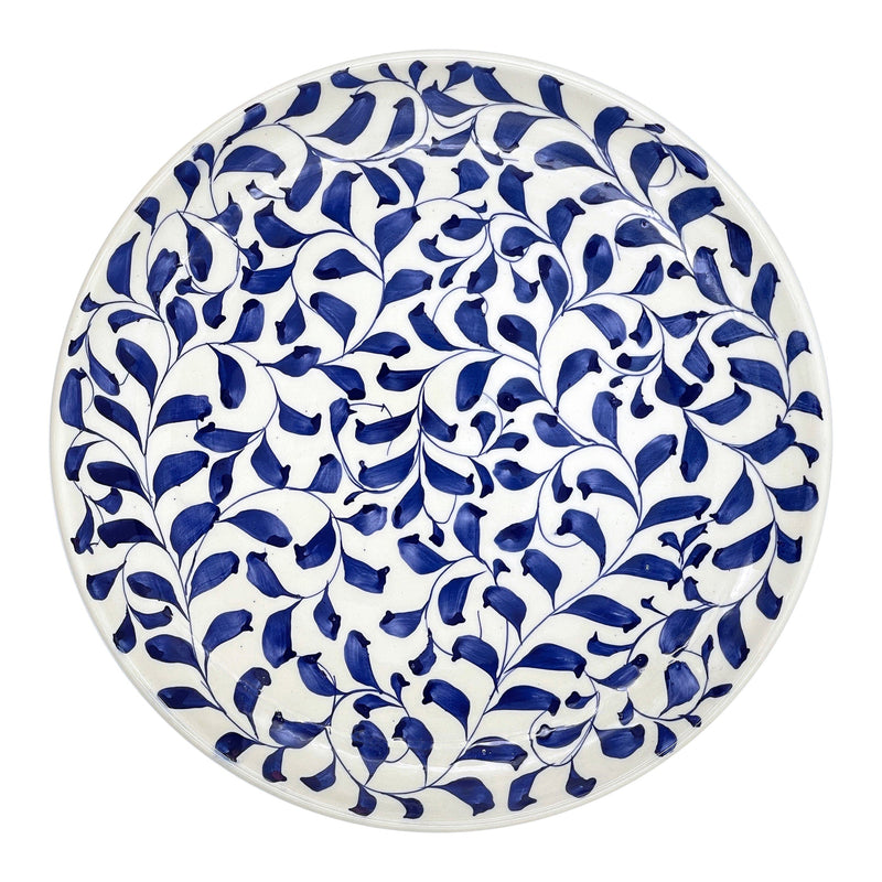 Charger Plate in Navy Blue, Scroll