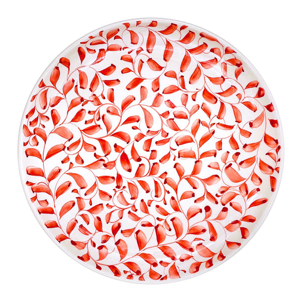 Charger Plate in Red, Scroll