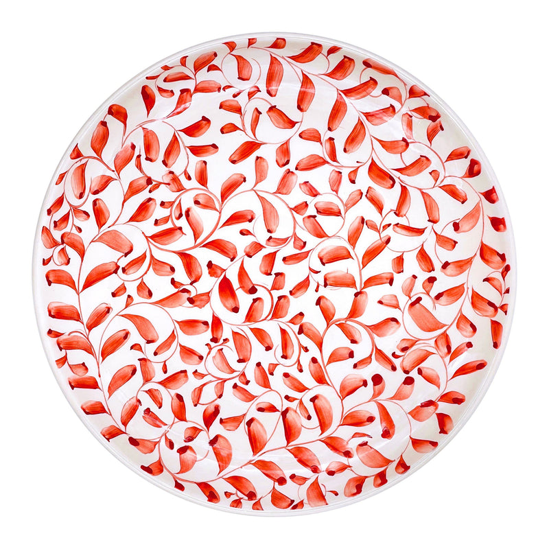 Charger Plate in Red, Scroll