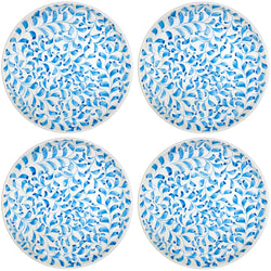 Charger Plate in Light Blue, Scroll, Set of Four