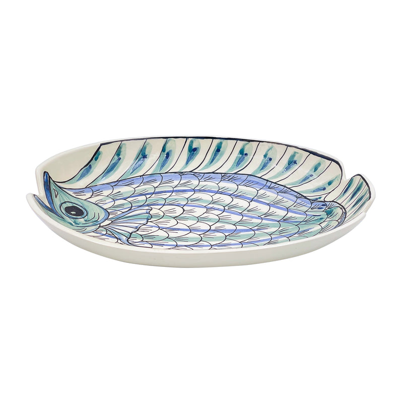 Small Oval Platter, Blue Romina Fish
