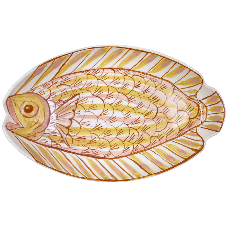 Large Oval Platter, Pink Romina Fish