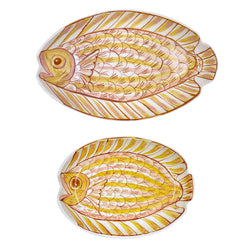 Set of Two Serving Platters, Pink Romina Fish