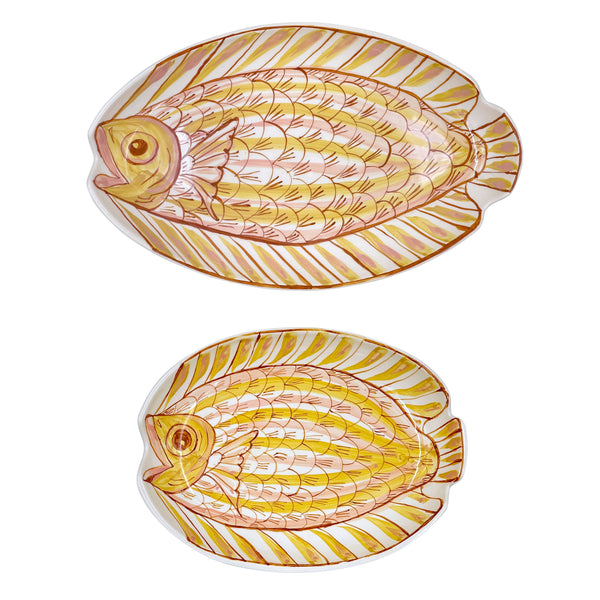 Set of Two Serving Platters, Pink Romina Fish