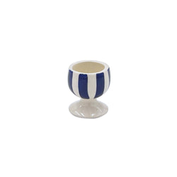 Egg Cup in Navy Blue, Stripes