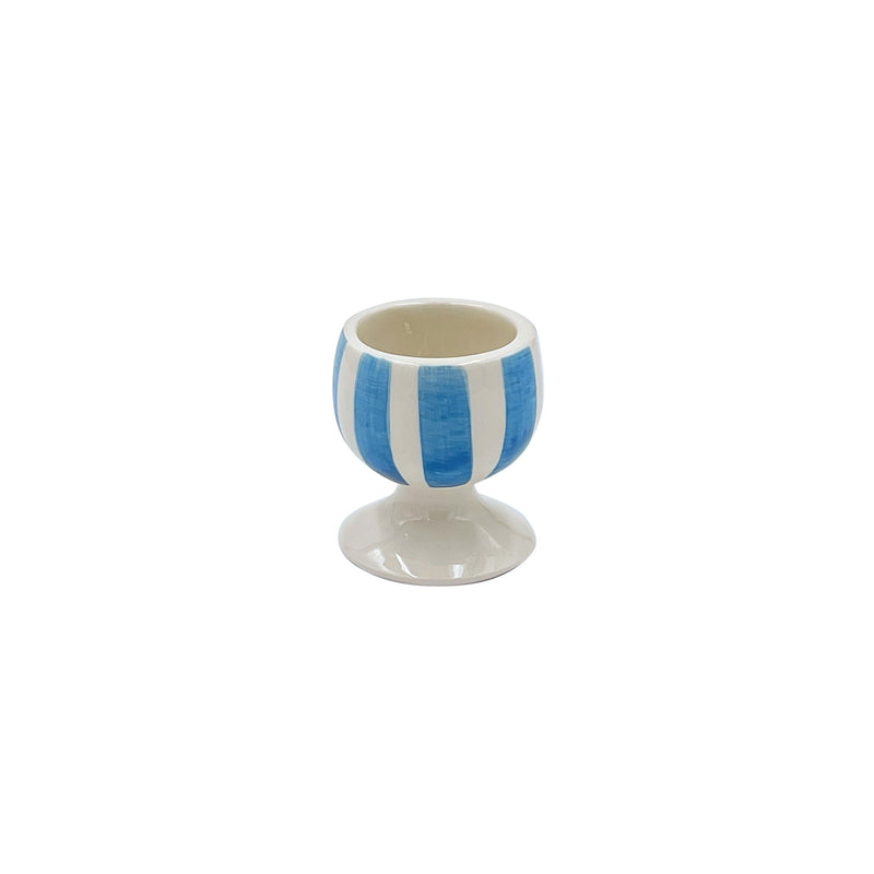Egg Cup in Light Blue, Stripes