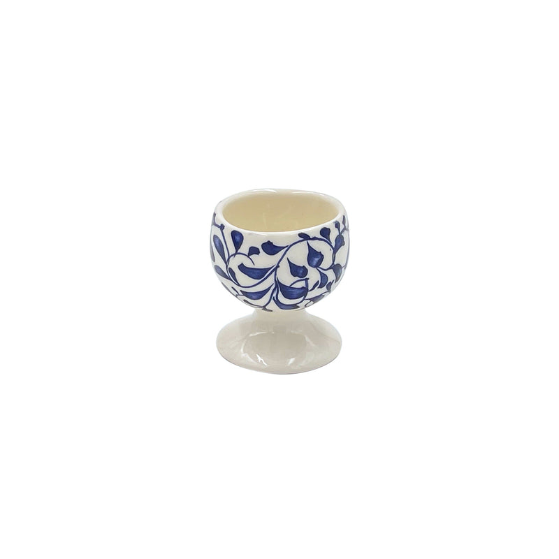 Egg Cup in Navy Blue, Scroll
